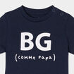 T-shirt col rond manches courtes coton bleu marine b&eacute;b&eacute; gar&ccedil;on
