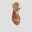 Sandales plates jaune or femme