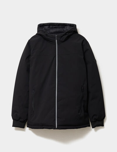 Blouson à capuche zippé noir homme