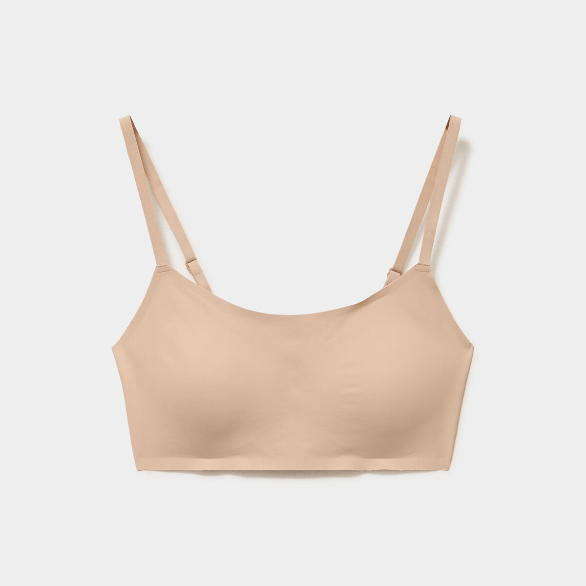 Soutien-gorge brassi&egrave;re bandeau padd&eacute; beige femme