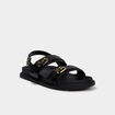 Sandales &agrave; boucles noir femme