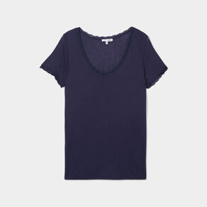 t shirt de pyjama bleu marine femme T-shirt de pyjama bleu marine femme