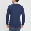 Pull jersey avec col en V bleu marine homme