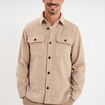 Surchemise manches longues beige moyen homme