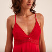 Nuisette avec dentelle rouge femme