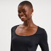 T-shirt ajust&eacute; manches longues noir femme