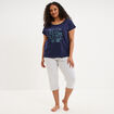 Ensemble pyjama corsaire et t-shirt bleu marine femme grande taille