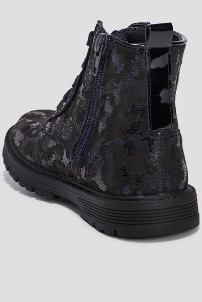 Bottines à paillettes bleu marine fille
