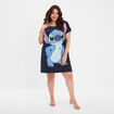 Chemise de nuit manches courtes Stitch bleu marine femme grande taille