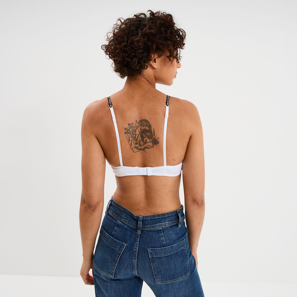 Soutien-gorge triangle padd&eacute; blanc femme