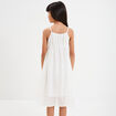 Robe plumetis bas asymétrique ivoire fille