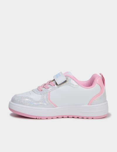 Tennis basses &agrave; scratchs Hello Kitty blanc fille