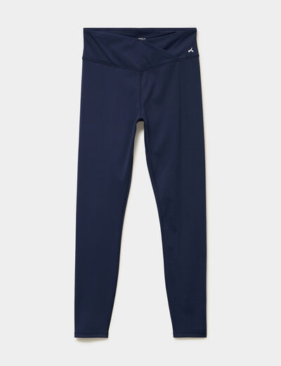 Legging de sport taille haute bleu marine femme