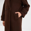 Manteau long boutonn&eacute; marron fonc&eacute; femme