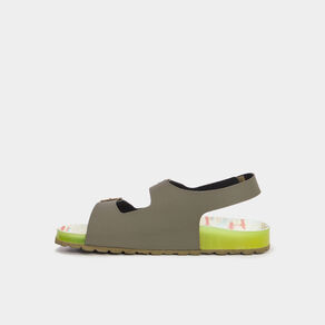 Sandales plates Kickers Sunyva vert kaki garçon