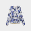 Pull col rond manches longues relax bleu clair femme