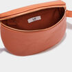 Sac banane arrondi marron cognac femme