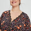 T-shirt manches 3/4 noir femme grande taille