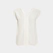 Blouse manches courtes avec dentelle blanc femme