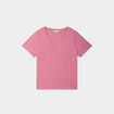 T-shirt manches courtes col en V coton vieux rose femme