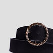 Ceinture aspect velours noir femme
