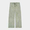 Pantalon regular broderie anglaise vert clair femme