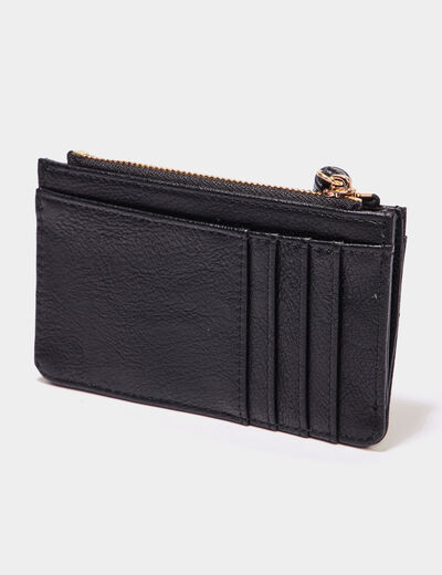 Porte-monnaie avec zip noir femme