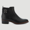 Bottines en cuir noir femme
