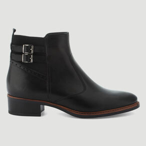 Bottines en cuir noir femme