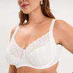 Soutien-gorge dentelle embo&icirc;tant c&ocirc;tel&eacute; blanc femme grande taille