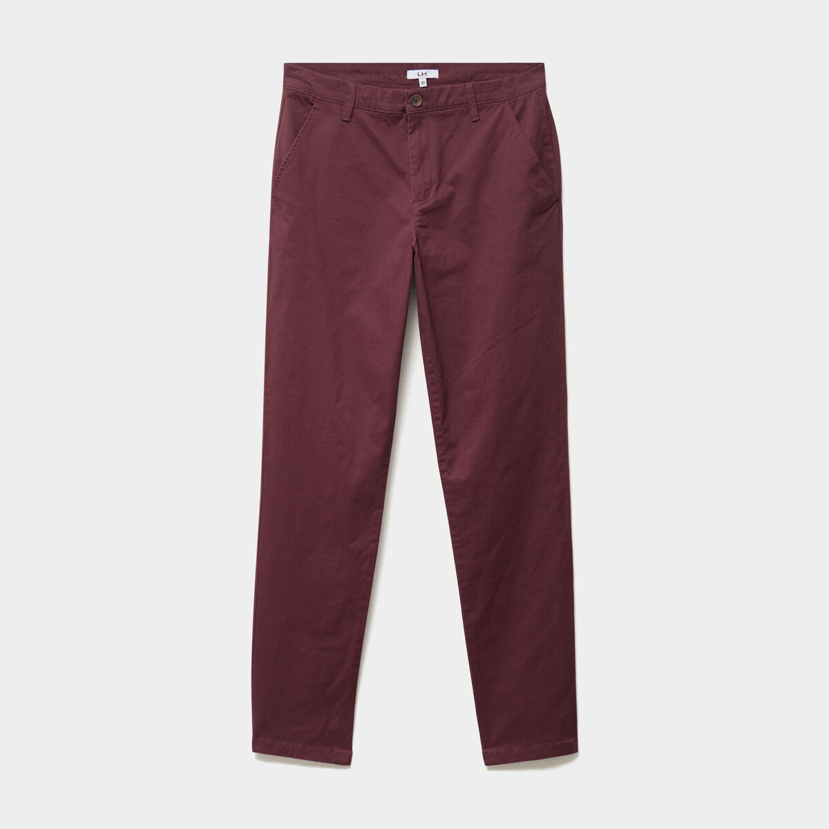 Pantalon chino droit stretch prune homme