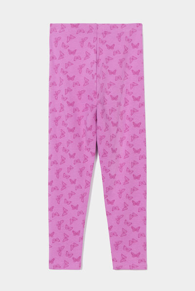 Legging élastiqué taille standard mauve fille