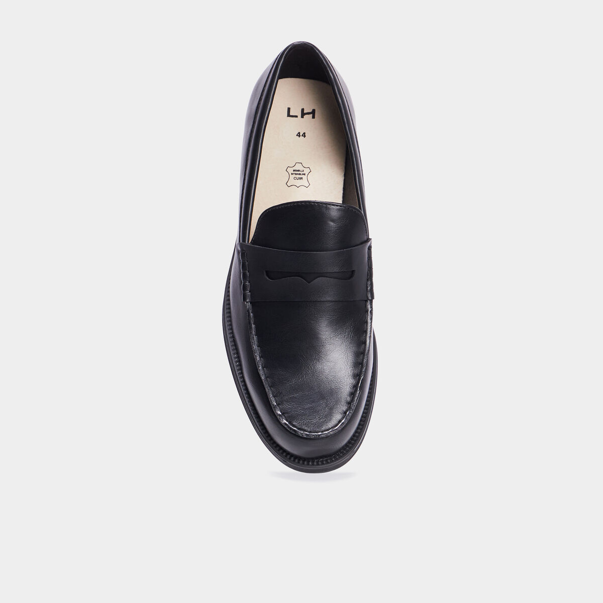 Mocassins à bout rond noir homme