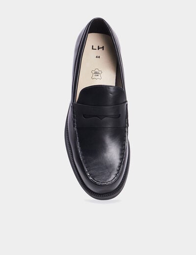 Mocassins à bout rond noir homme