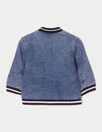 Veste teddy en jean avec patchs Creeks denim double stone bébé garçon