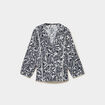 Blouse ajour&eacute;e manches 3/4 col en V ecru femme
