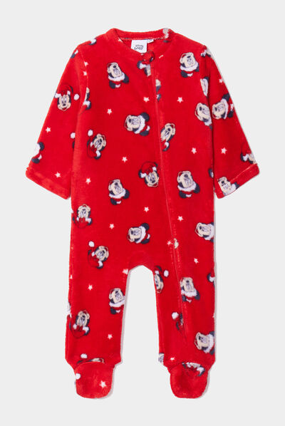 Dors bien manches longues zippé Mickey rouge bébé