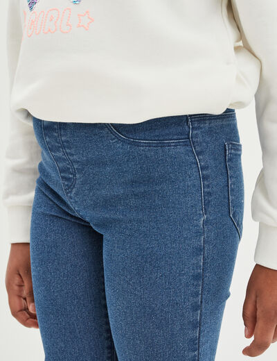 Jegging flare taille élastiquée denim stone fille