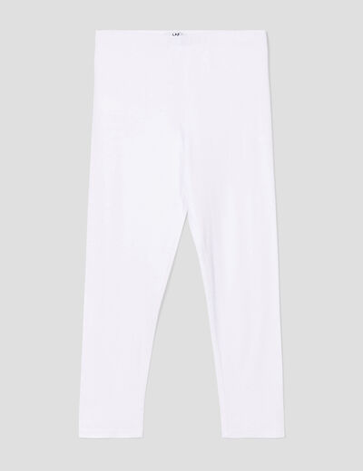 Legging élastiqué 7/8ème blanc femme