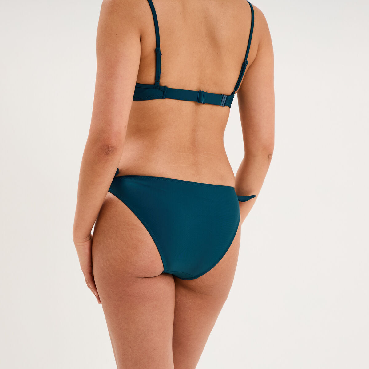 Bas de maillot de bain d&eacute;tails noeuds bleu p&eacute;trole femme