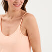 D&eacute;bardeur coton bretelles r&eacute;glables orange fluo femme