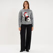 Pull de No&euml;l avec sequins gris clair femme