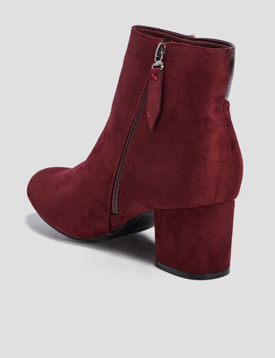 Bottines à talons bordeaux femme