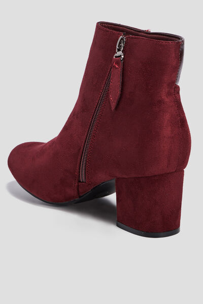 Bottines à talons bordeaux femme