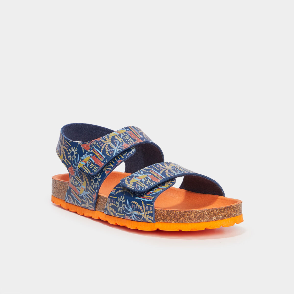 Semelles à scratchs Kickers Summerkro bleu marine garçon
