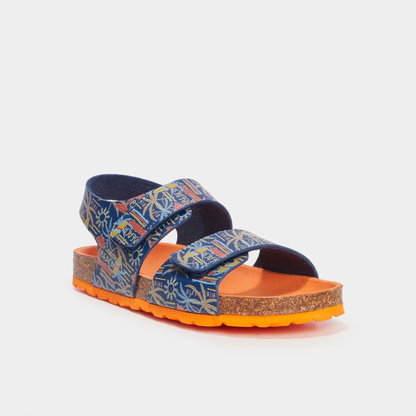 Semelles à scratchs Kickers Summerkro bleu marine garçon