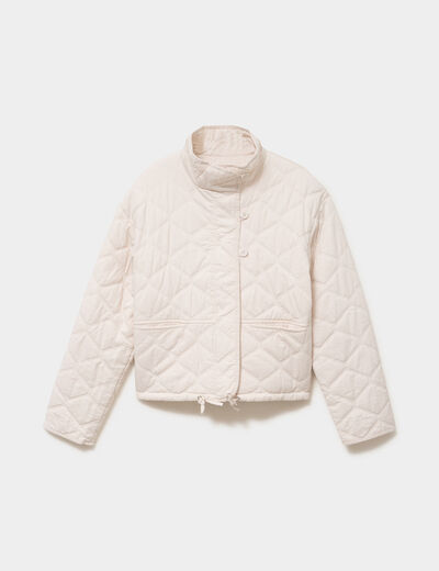 Veste matelass&eacute;e taille ajustable ivoire femme