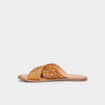 Mules brides croisées en cuir Kickers camel femme
