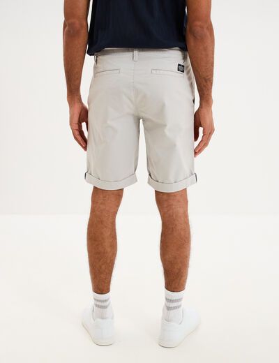Bermuda short chino straight stretch gris clair homme