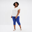 T-shirt bandes dentelle col en V blanc femme grande taille